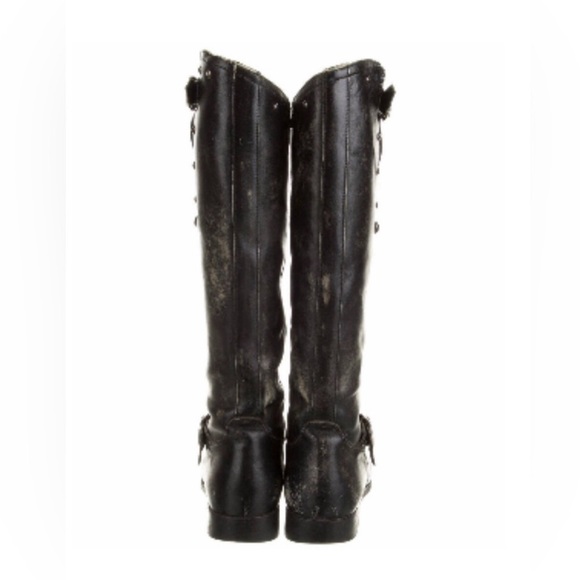 Golden Goose Black Distressed Studded
Buckle Knee High Riding Boots Size 36 - Picture 2 of 13